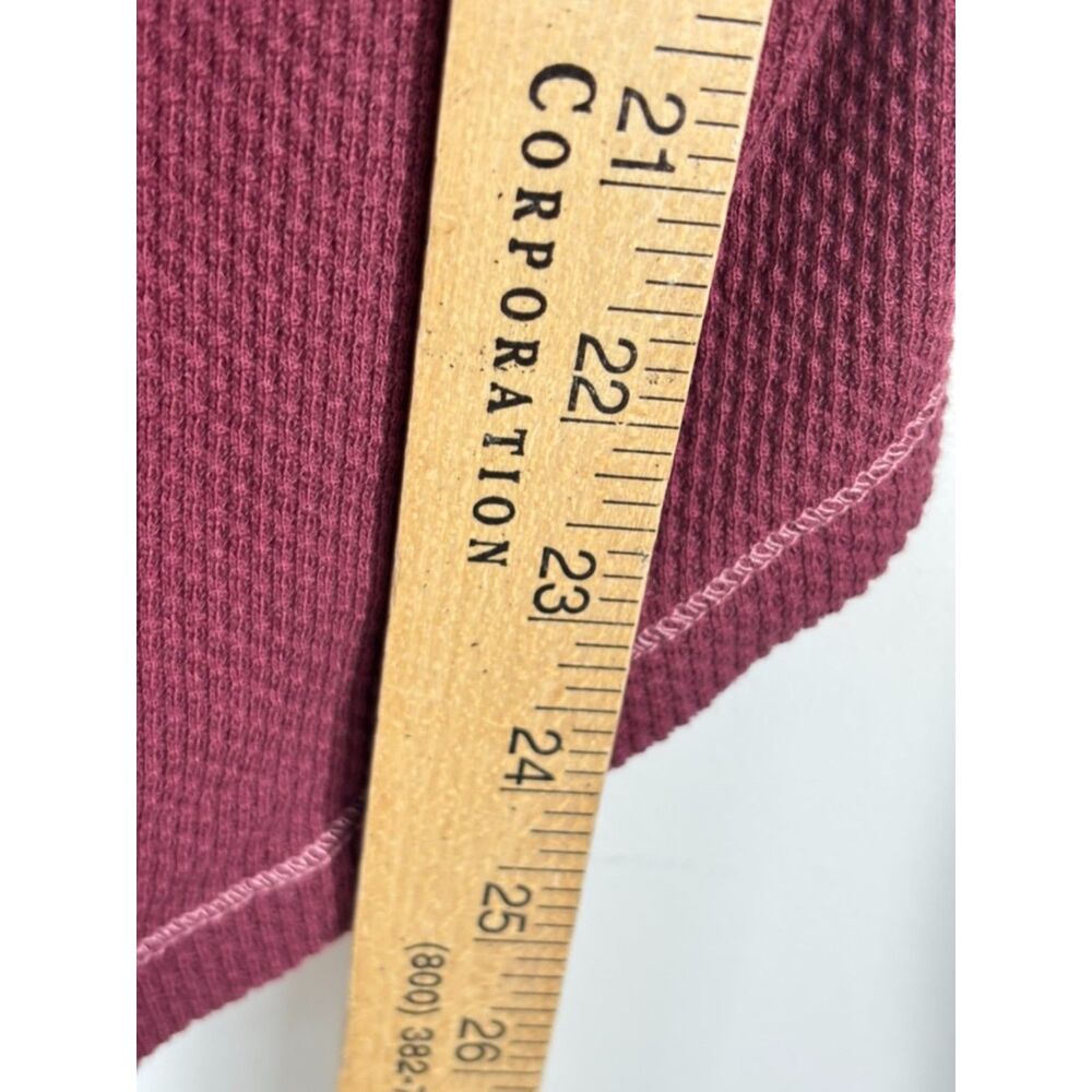 NWT Free People The Mix Cuff Thermal Top M Crochet Knit Sleeve Burgundy Rio Vino - Picture 7 of 9